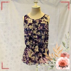 Lauren Conrad Purple Ruffled Blouse S